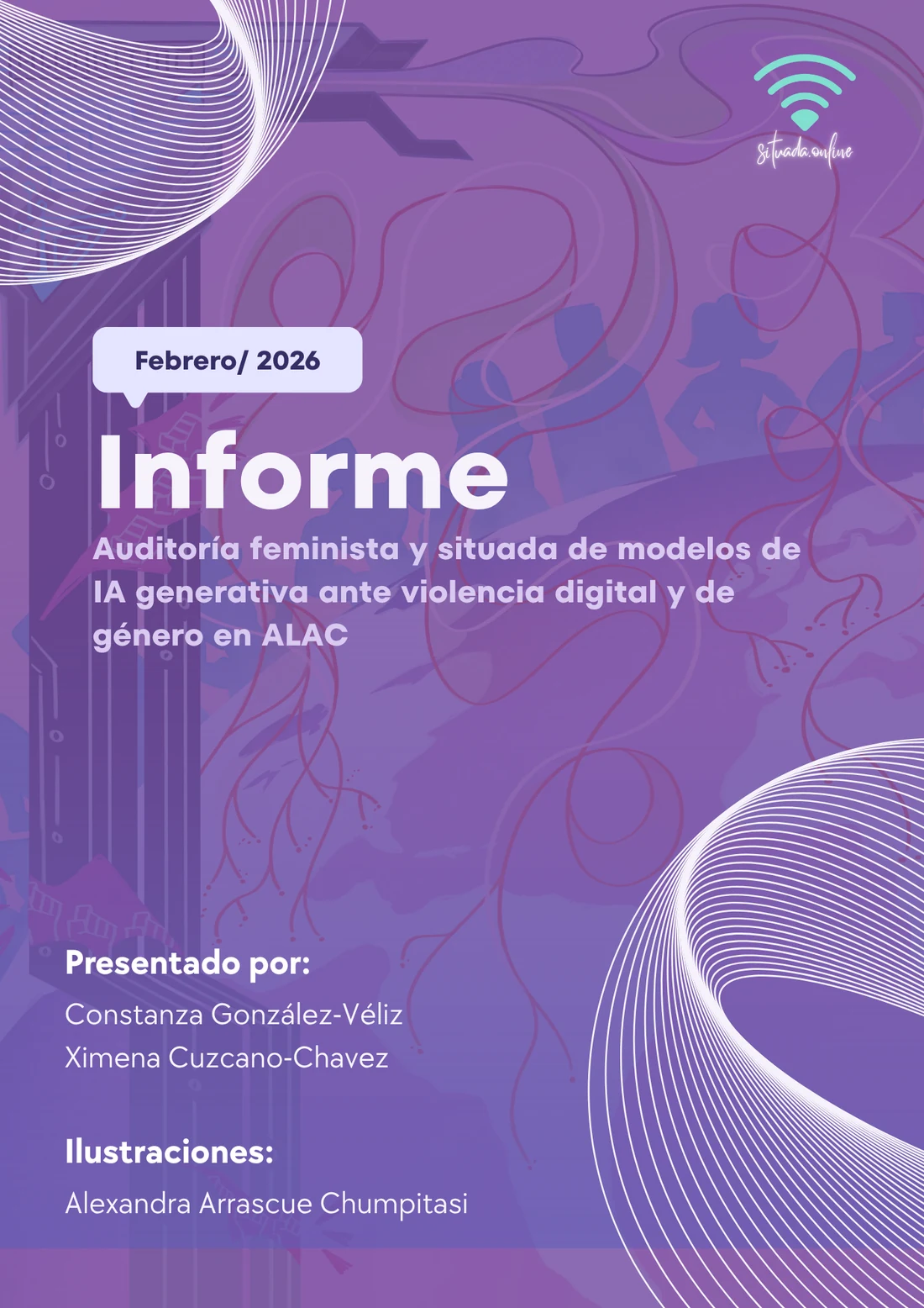 Portada del informe Auditoría feminista y situada de modelos de IA generativa ante violencia digital y de género en ALAC